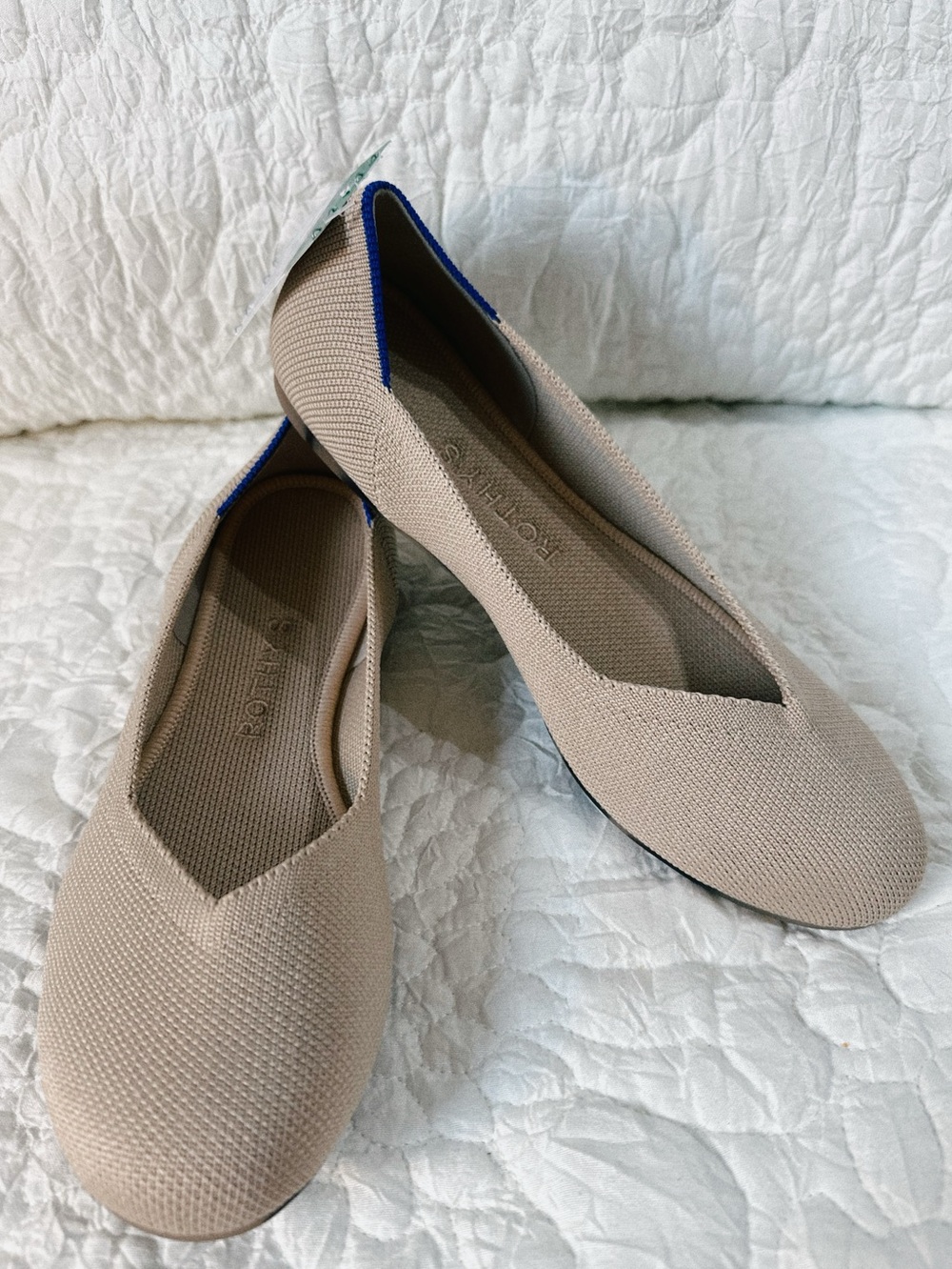 Rothy's The Flat Women's Slip-On Shoes Ballet Flats Ecru Tan Size 6 New - Picture 7 of 16